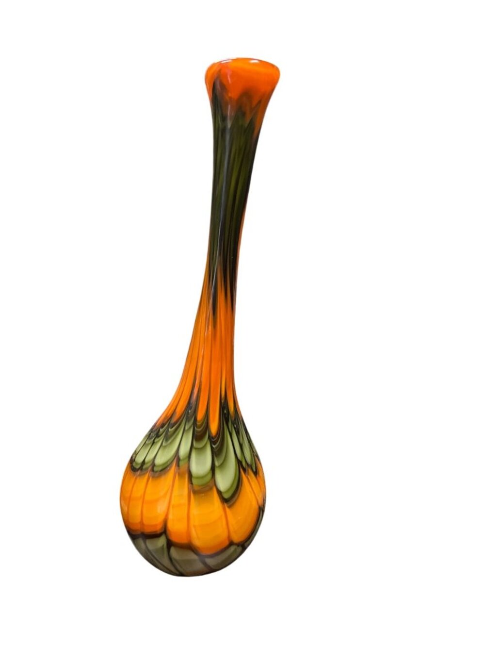 Cyan design ATU handmade 07794 orange green art glass swung vase SKU 10-287